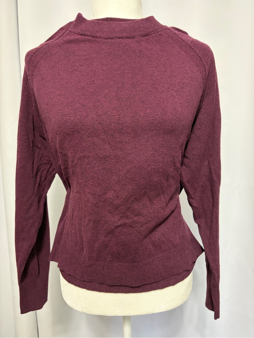 Plum Long-Sleeve Crewneck Sweater